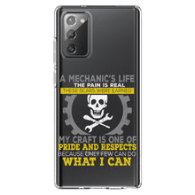 DistinctInk® Clear Shockproof Hybrid Case for Apple iPhone / Samsung Galaxy / Google Pixel - Mechanic's Life Pain Is Real Pride Respect