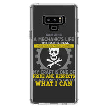 DistinctInk® Clear Shockproof Hybrid Case for Apple iPhone / Samsung Galaxy / Google Pixel - Mechanic's Life Pain Is Real Pride Respect