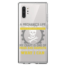 DistinctInk® Clear Shockproof Hybrid Case for Apple iPhone / Samsung Galaxy / Google Pixel - Mechanic's Life Pain Is Real Pride Respect