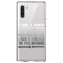 DistinctInk® Clear Shockproof Hybrid Case for Apple iPhone / Samsung Galaxy / Google Pixel - Mechanic Can't Be Inherited Purchased