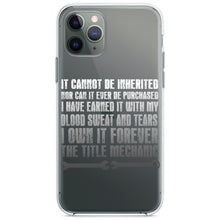 DistinctInk® Clear Shockproof Hybrid Case for Apple iPhone / Samsung Galaxy / Google Pixel - Mechanic Can't Be Inherited Purchased