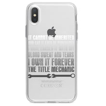 DistinctInk® Clear Shockproof Hybrid Case for Apple iPhone / Samsung Galaxy / Google Pixel - Mechanic Can't Be Inherited Purchased