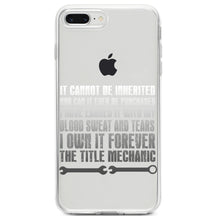 DistinctInk® Clear Shockproof Hybrid Case for Apple iPhone / Samsung Galaxy / Google Pixel - Mechanic Can't Be Inherited Purchased