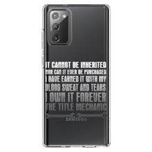 DistinctInk® Clear Shockproof Hybrid Case for Apple iPhone / Samsung Galaxy / Google Pixel - Mechanic Can't Be Inherited Purchased