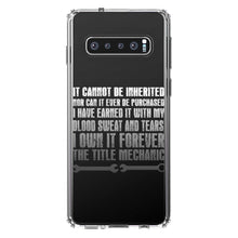 DistinctInk® Clear Shockproof Hybrid Case for Apple iPhone / Samsung Galaxy / Google Pixel - Mechanic Can't Be Inherited Purchased