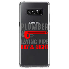DistinctInk® Clear Shockproof Hybrid Case for Apple iPhone / Samsung Galaxy / Google Pixel - Plumber - Laying Pipe Day & Night