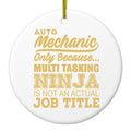 Auto Mechanic Multi Tasking Ninja Ceramic Ornament
