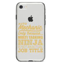 DistinctInk® Clear Shockproof Hybrid Case for Apple iPhone / Samsung Galaxy / Google Pixel - Auto Mechanic Multi Tasking Ninja