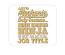 DistinctInk Custom Foam Rubber Mouse Pad - 1/4" Thick - Auto Mechanic Multi Tasking Ninja