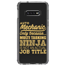 DistinctInk® Clear Shockproof Hybrid Case for Apple iPhone / Samsung Galaxy / Google Pixel - Auto Mechanic Multi Tasking Ninja
