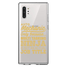 DistinctInk® Clear Shockproof Hybrid Case for Apple iPhone / Samsung Galaxy / Google Pixel - Auto Mechanic Multi Tasking Ninja
