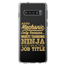 DistinctInk® Clear Shockproof Hybrid Case for Apple iPhone / Samsung Galaxy / Google Pixel - Auto Mechanic Multi Tasking Ninja
