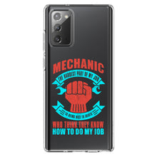 DistinctInk® Clear Shockproof Hybrid Case for Apple iPhone / Samsung Galaxy / Google Pixel - Mechanic Being Nice to Idiots
