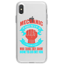 DistinctInk® Clear Shockproof Hybrid Case for Apple iPhone / Samsung Galaxy / Google Pixel - Mechanic Being Nice to Idiots