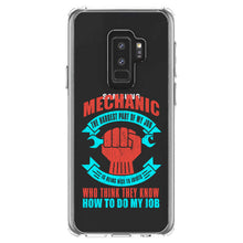 DistinctInk® Clear Shockproof Hybrid Case for Apple iPhone / Samsung Galaxy / Google Pixel - Mechanic Being Nice to Idiots