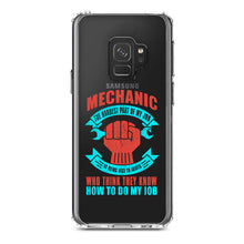 DistinctInk® Clear Shockproof Hybrid Case for Apple iPhone / Samsung Galaxy / Google Pixel - Mechanic Being Nice to Idiots