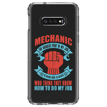 DistinctInk® Clear Shockproof Hybrid Case for Apple iPhone / Samsung Galaxy / Google Pixel - Mechanic Being Nice to Idiots