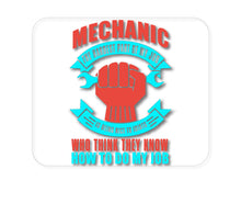 DistinctInk Custom Foam Rubber Mouse Pad - 1/4" Thick - Mechanic Being Nice to Idiots
