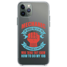 DistinctInk® Clear Shockproof Hybrid Case for Apple iPhone / Samsung Galaxy / Google Pixel - Mechanic Being Nice to Idiots
