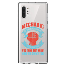 DistinctInk® Clear Shockproof Hybrid Case for Apple iPhone / Samsung Galaxy / Google Pixel - Mechanic Being Nice to Idiots