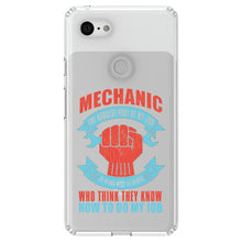DistinctInk® Clear Shockproof Hybrid Case for Apple iPhone / Samsung Galaxy / Google Pixel - Mechanic Being Nice to Idiots