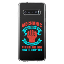 DistinctInk® Clear Shockproof Hybrid Case for Apple iPhone / Samsung Galaxy / Google Pixel - Mechanic Being Nice to Idiots