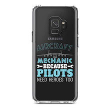 DistinctInk® Clear Shockproof Hybrid Case for Apple iPhone / Samsung Galaxy / Google Pixel - Aircraft Mechanic Pilots Need Heroes Too
