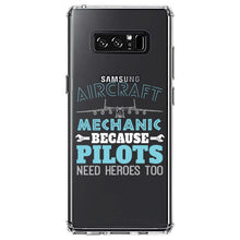 DistinctInk® Clear Shockproof Hybrid Case for Apple iPhone / Samsung Galaxy / Google Pixel - Aircraft Mechanic Pilots Need Heroes Too