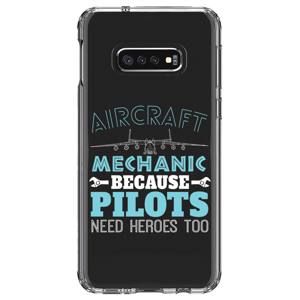 Aircraft Mechanic Pilots Need Heroes Too Clear Shockproof iPhone Case, view 18