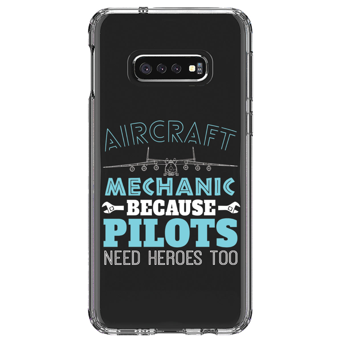 Aircraft Mechanic Pilots Need Heroes Too Clear Shockproof iPhone Case, view 18