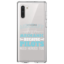DistinctInk® Clear Shockproof Hybrid Case for Apple iPhone / Samsung Galaxy / Google Pixel - Aircraft Mechanic Pilots Need Heroes Too