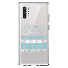 DistinctInk® Clear Shockproof Hybrid Case for Apple iPhone / Samsung Galaxy / Google Pixel - Aircraft Mechanic Pilots Need Heroes Too