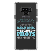 DistinctInk® Clear Shockproof Hybrid Case for Apple iPhone / Samsung Galaxy / Google Pixel - Aircraft Mechanic Pilots Need Heroes Too