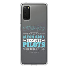DistinctInk® Clear Shockproof Hybrid Case for Apple iPhone / Samsung Galaxy / Google Pixel - Aircraft Mechanic Pilots Need Heroes Too