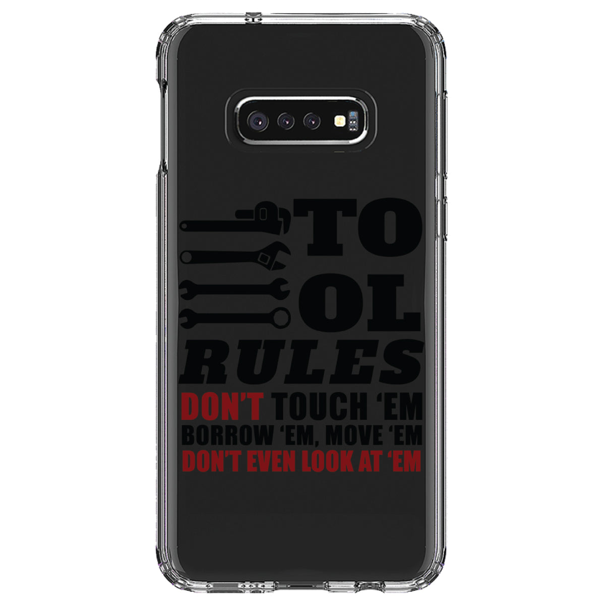 Tool Rules Don't Touch Borrow Move Look Clear Shockproof iPhone Case, view 18