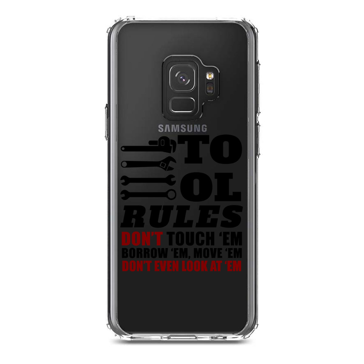 Tool Rules Don't Touch Borrow Move Look Clear Shockproof iPhone Case, view 19
