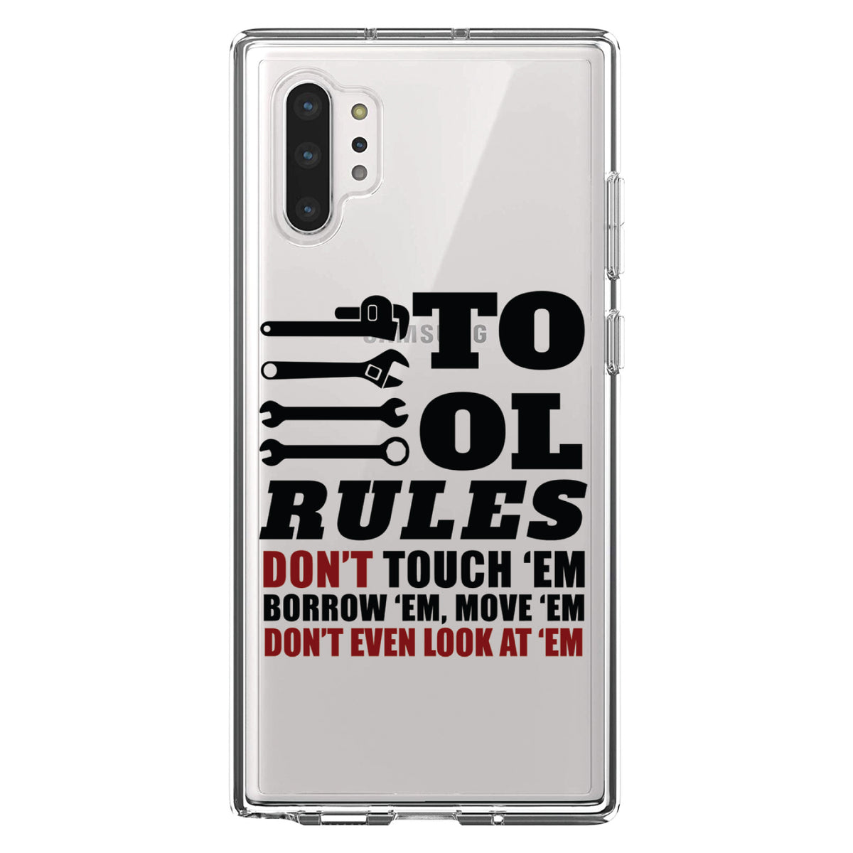Tool Rules Don't Touch Borrow Move Look Clear Shockproof iPhone Case, view 10