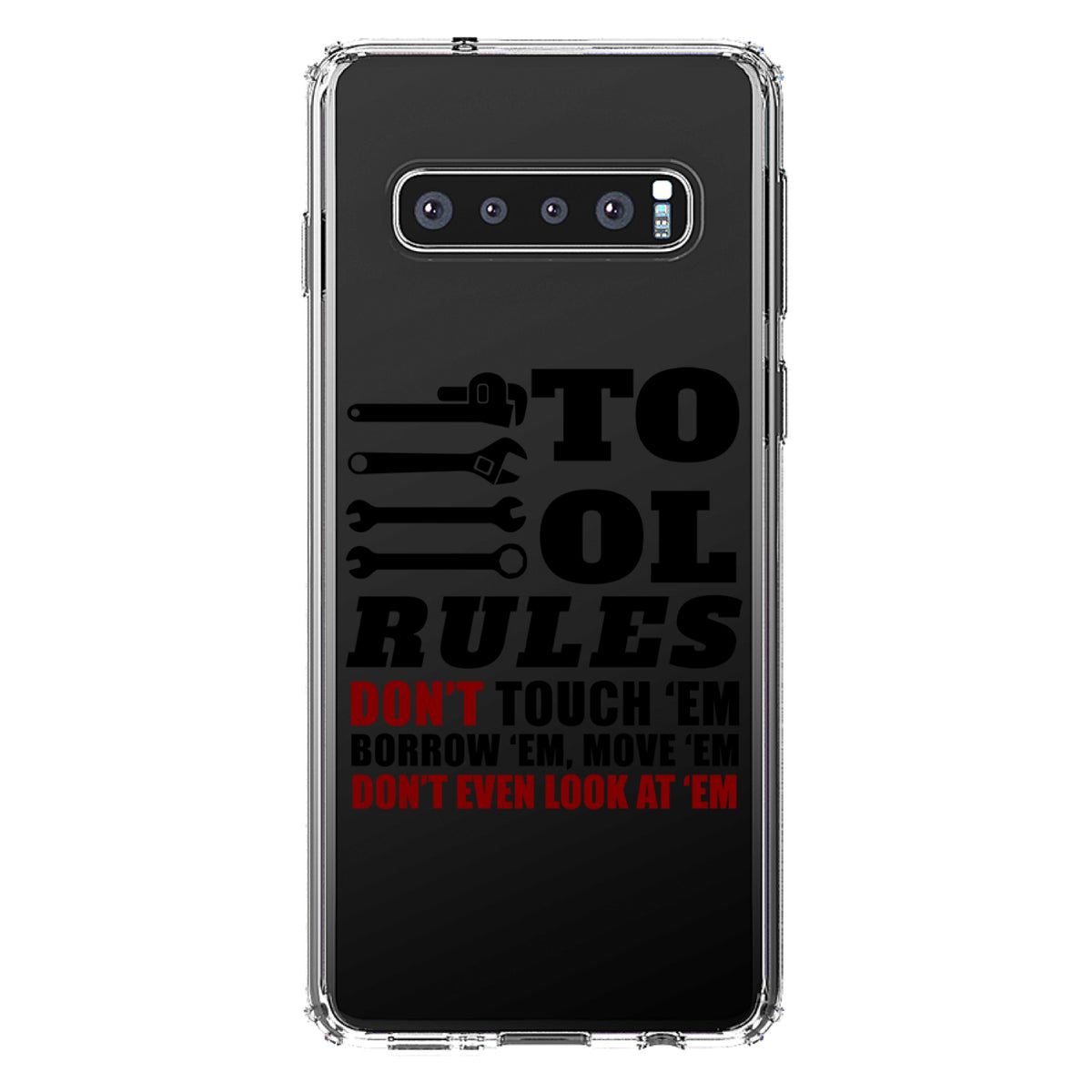 Tool Rules Don't Touch Borrow Move Look Clear Shockproof iPhone Case, view 16