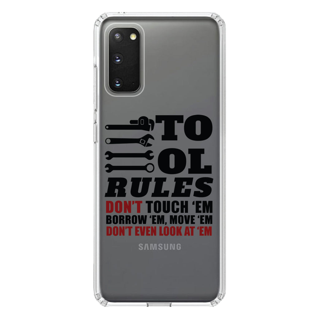 Tool Rules Don't Touch Borrow Move Look Clear Shockproof iPhone Case, view 13