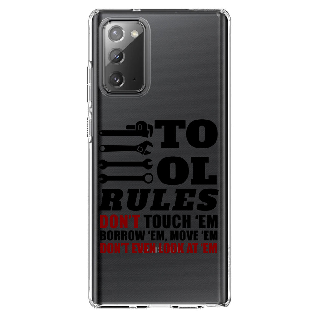 Tool Rules Don't Touch Borrow Move Look Clear Shockproof iPhone Case, view 7