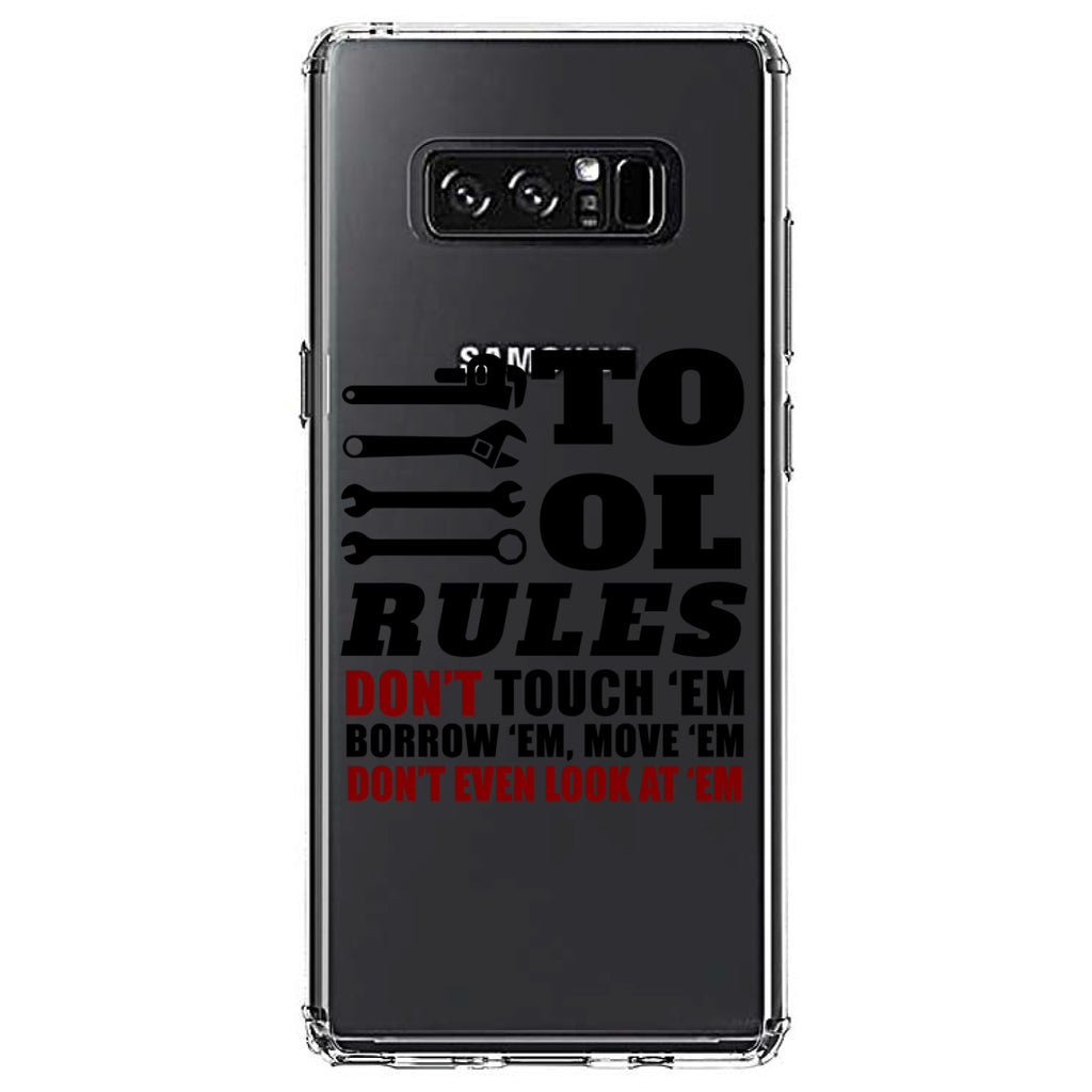 Tool Rules Don't Touch Borrow Move Look Clear Shockproof iPhone Case, view 12