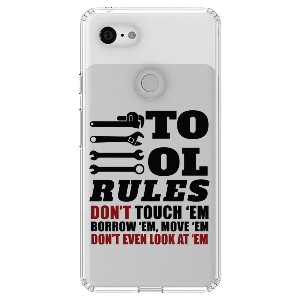 Tool Rules Don't Touch Borrow Move Look Clear Shockproof iPhone Case, view 21
