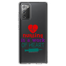 DistinctInk® Clear Shockproof Hybrid Case for Apple iPhone / Samsung Galaxy / Google Pixel - Nursing is a Work of Heart