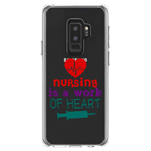 DistinctInk® Clear Shockproof Hybrid Case for Apple iPhone / Samsung Galaxy / Google Pixel - Nursing is a Work of Heart