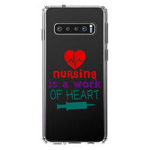 DistinctInk® Clear Shockproof Hybrid Case for Apple iPhone / Samsung Galaxy / Google Pixel - Nursing is a Work of Heart