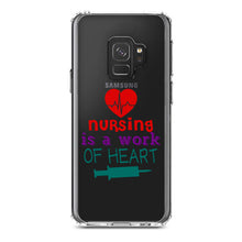 DistinctInk® Clear Shockproof Hybrid Case for Apple iPhone / Samsung Galaxy / Google Pixel - Nursing is a Work of Heart