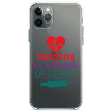 DistinctInk® Clear Shockproof Hybrid Case for Apple iPhone / Samsung Galaxy / Google Pixel - Nursing is a Work of Heart