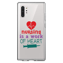 DistinctInk® Clear Shockproof Hybrid Case for Apple iPhone / Samsung Galaxy / Google Pixel - Nursing is a Work of Heart