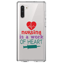 DistinctInk® Clear Shockproof Hybrid Case for Apple iPhone / Samsung Galaxy / Google Pixel - Nursing is a Work of Heart