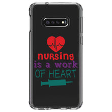 DistinctInk® Clear Shockproof Hybrid Case for Apple iPhone / Samsung Galaxy / Google Pixel - Nursing is a Work of Heart